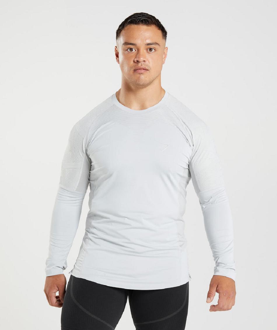 Gymshark 315 Muške Dugi Rukav Svijetlo Sive | HR 2621PJJ